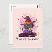 Carte Postale Faites-moi confiance Je suis une sorcière - Chat d (Devant / Derrière)
