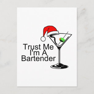 Carte Postale Faites-moi confiance M A Bartender Martini