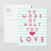 Carte Postale Faites plus de ce que vous aimez, Citation Inspira (Devant / Derrière)