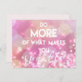 Carte Postale Faites plus de ce qui vous fait briller | Rose gla (Devant / Derrière)