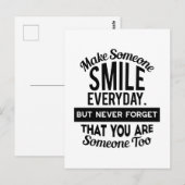 Carte Postale Faites sourire quelqu'un tous les jours (Devant / Derrière)