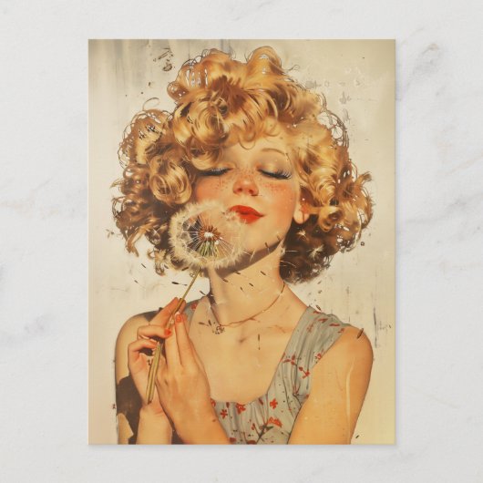 Carte Postale Faites un Dandelion de souhaits (Devant)