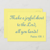 Carte Postale Faites un Joyeux cri de louange (Devant / Derrière)