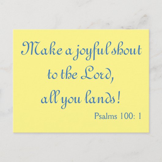 Carte Postale Faites un Joyeux cri de louange (Devant)