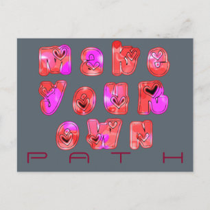 Carte Postale Faites votre propre coeur Art Design d'impression