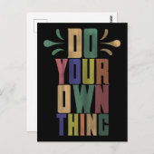 Carte Postale Faites votre propre objet motivation typographie c (Devant / Derrière)