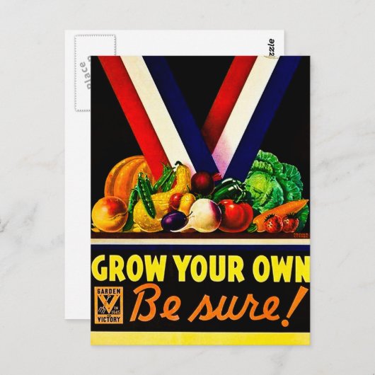 Carte Postale Faites-Vous Augmenter - Soyez Sûr ! Seconde Guerre (Devant / Derrière)