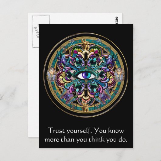 Carte Postale Faites-vous confiance ~ les yeux du mandala du (Devant / Derrière)
