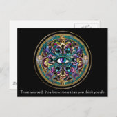Carte Postale Faites-vous confiance ~ Les Yeux du monde Mandala (Devant / Derrière)