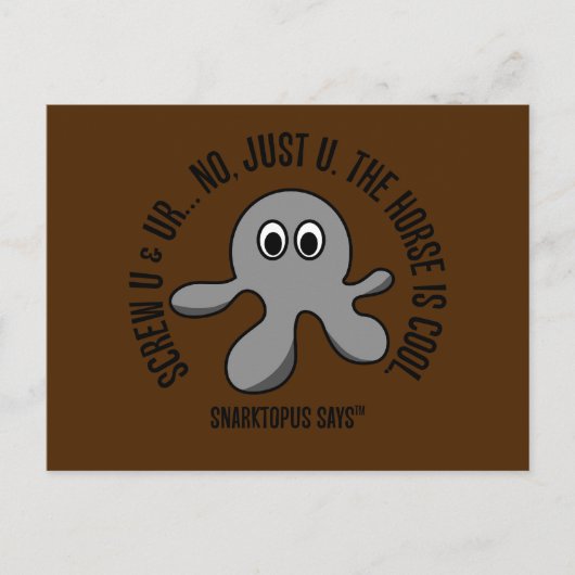 Carte Postale Faites-vous foutre en l'air avec le cheval que vou (Devant)