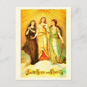 Carte Postale Faith Hope Charity Art vintage