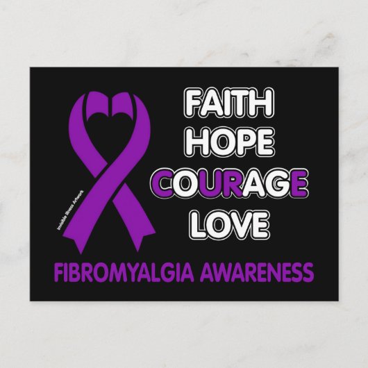 Carte Postale Faith Hope Courage Love...Fibro (Devant)