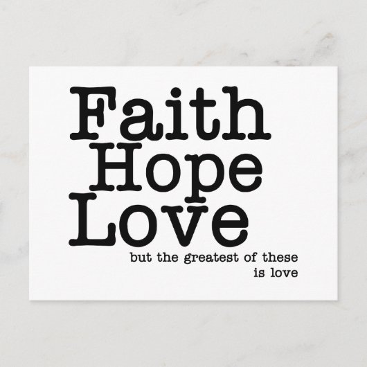 Carte postale Faith Hope Love (Devant)
