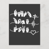 Carte Postale Faith Hope Love ASL American Sign Language (Devant)