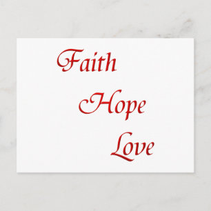 Carte Postale Faith Hope Love (Produits Vertus)