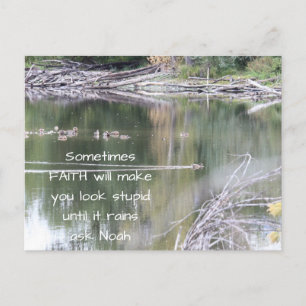 Carte Postale Faith Humour inspirationnel Citation Bible Christi