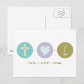 Carte Postale Faith Love Golf (Devant / Derrière)
