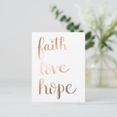 Carte postale Faith Love Hope Gold Foil (Debout devant)