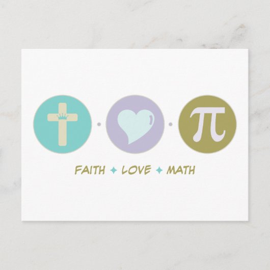 Carte Postale Faith Love Math (Devant)
