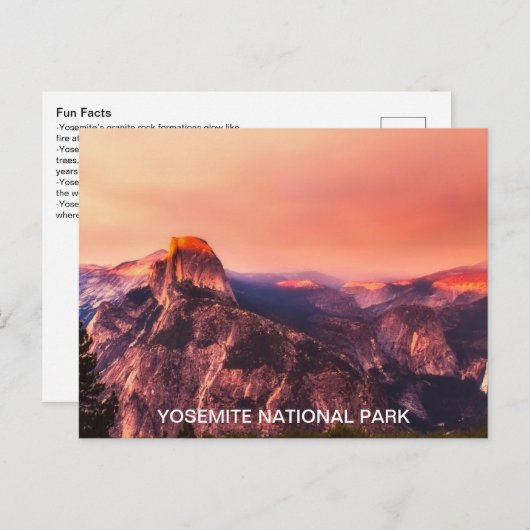 Carte Postale Faits amusants Parc national de Yosemite (Devant / Derrière)