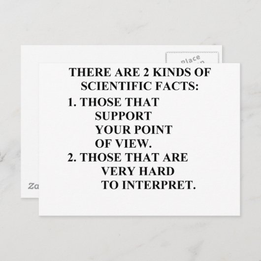 Carte Postale faits scientifiques (Devant / Derrière)