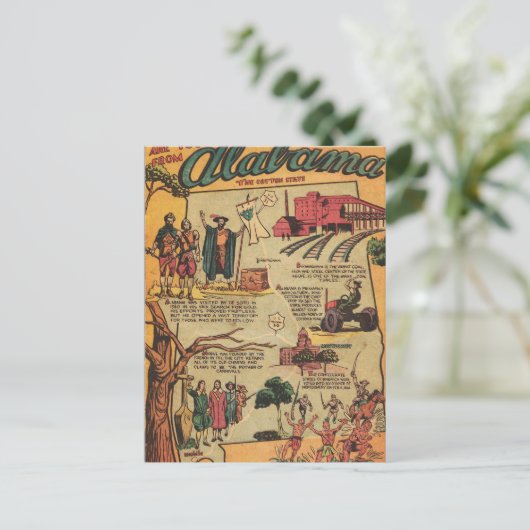 Carte Postale Faits sur l'Alabama (Debout devant)