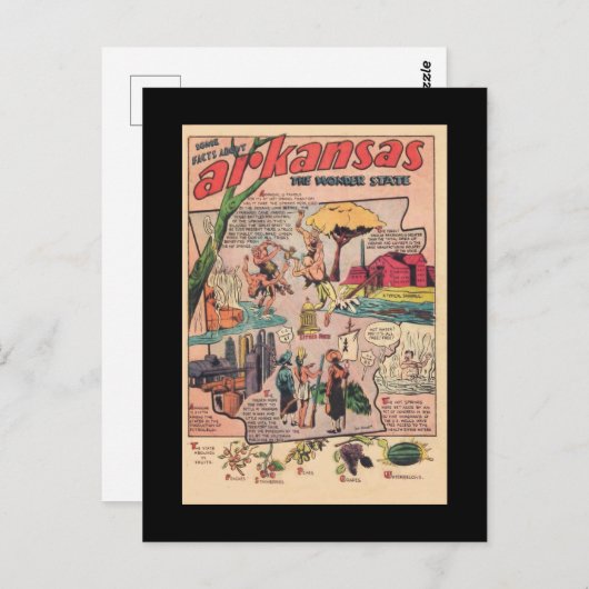 Carte Postale Faits sur l'Arkansas (Devant / Derrière)