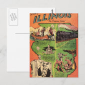 Carte Postale Faits sur l'Illinois la Pairie State (Devant / Derrière)