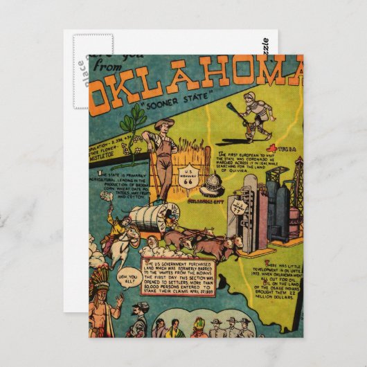 Carte Postale Faits sur l'Oklahoma (Devant / Derrière)