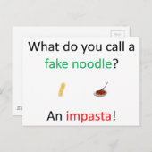 Carte Postale Fake Noodle Joke (Devant / Derrière)