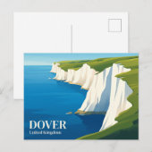 Carte Postale Falaises blanches de Douvres Royaume-Uni (Devant / Derrière)