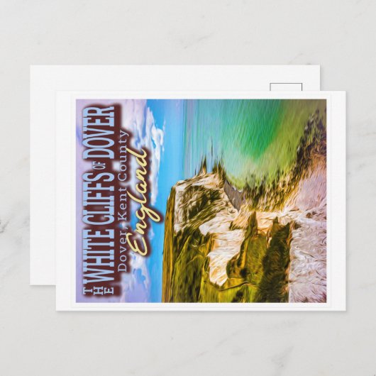 CARTE POSTALE FALAISES BLANCHES DE DOVER - DOVER KENT ANGLETERRE (Devant / Derrière)