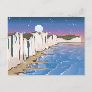 Carte Postale Falaises de coucher de soleil au bord de l'océan