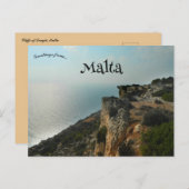 Carte Postale Falaises de Dingli Malte (Devant / Derrière)