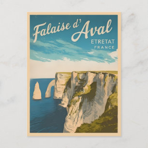 Carte Postale Falaises de l'Étretat France Paysage Voyage Vintag