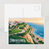 Carte Postale Falaises de Miraflores Lima Pérou (Devant / Derrière)