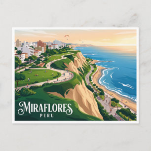 Carte Postale Falaises de Miraflores Lima Pérou