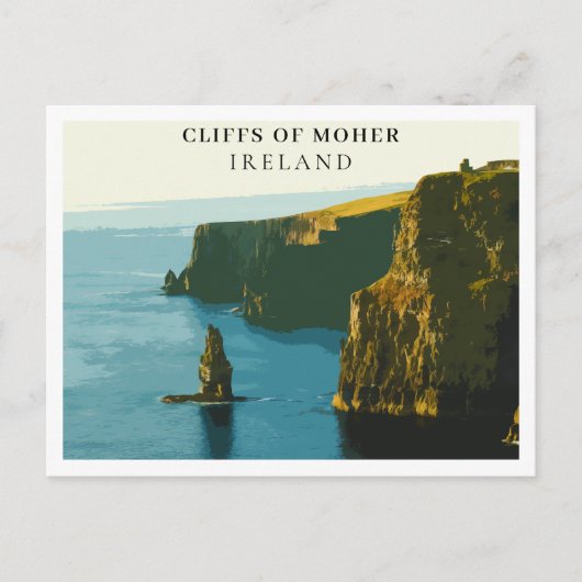 Carte Postale Falaises De Moher, Irlande Style Rétro (Devant)
