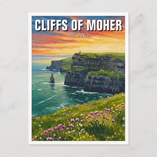 Carte Postale Falaises de Moher Irlande Voyage (Devant)