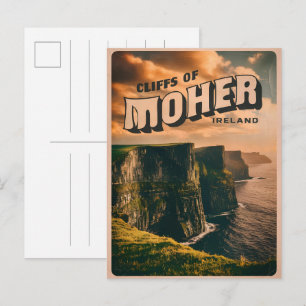Carte Postale Falaises vintage de Moher, cadeaux de la nature ir
