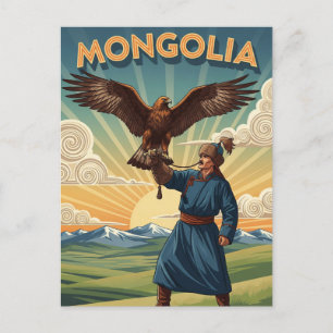 Carte Postale Falconer en Mongolie Voyage