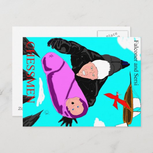 Carte postale Falconer et Sersi (Devant / Derrière)