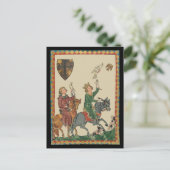 Carte Postale Falconry, Manesse de Codex du XIVe siècle (Debout devant)