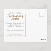 Carte Postale Fall Bouquet personnalisable Thanksgiving Invitati (Dos)