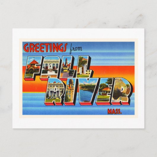 Carte Postale Fall River Massachusetts MA Vieux souvenir de voya (Devant)
