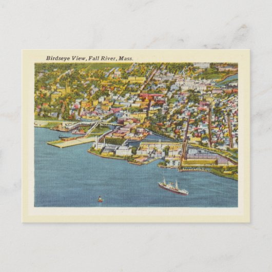 Carte Postale Fall River Massachusetts Vue vintage (Devant)