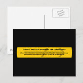 Carte Postale Fallacy logique : Affirmer les conséquences (Devant / Derrière)