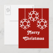 Carte postale Falling Snowflakes, Rouge foncé (Devant / Derrière)