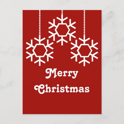 Carte postale Falling Snowflakes, Rouge foncé (Devant)