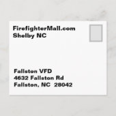 Carte postale Fallston Firefighter (Dos)